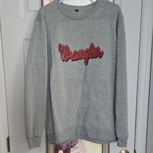 Wrangler Heather Gray Crewneck with Red Script